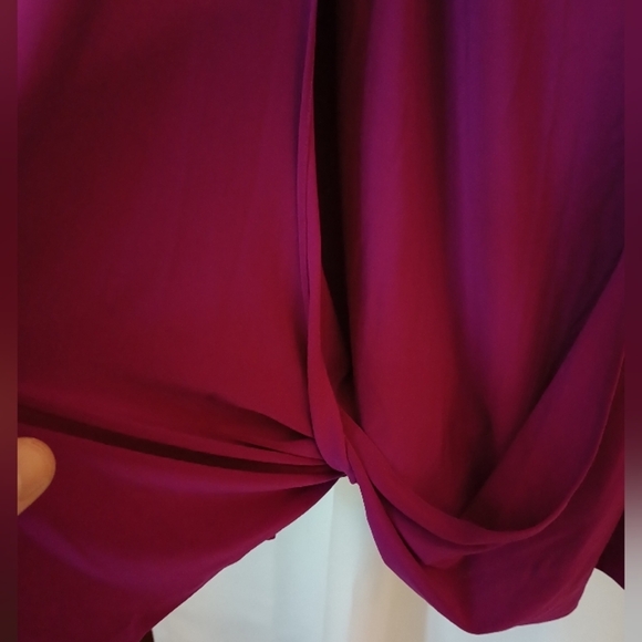 Coldwater Creek 1X Divine Duet Top Pink Slinky Faux Wrap Stretch Balletcore - Picture 5 of 12